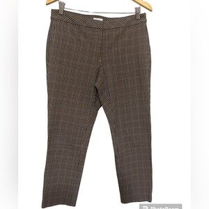 JJill pant women 10 premium stretch plaid grandpa academia brown Y2K office